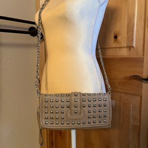 Super cute studded leather wristlet purse.